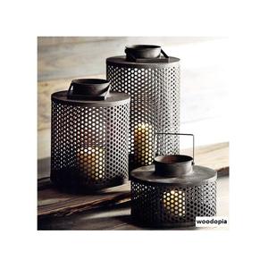 <b>Large</b> handcrafted metal <b>candle</b> lantern artistic rustic modern decorative steel iron aluminum unique piece for indoor outdoor - Product Image 4