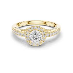 Anillo de Compromiso con Halo de Diamantes de Laboratorio Redondos Brillantes de 1.19 CT para Mujer, Claridad VVS-VS EF, Oro de 18K, 14K, 10K y Plata 925 - Product Image 3