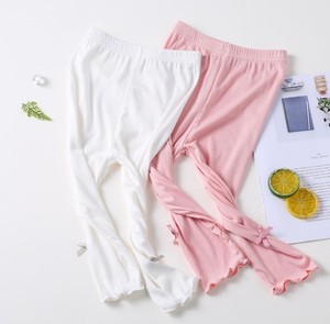 Leggings con lazo para niñas y niños al por mayor, pantalones elásticos, pantalones de lona para niños, ropa informal de Primavera de longitud completa, ecológica - Product Image 3
