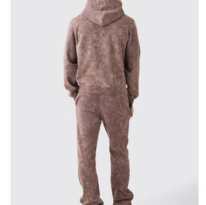 Vente chaude hommes lavé à l'acide survêtement nouvelle mode Street Wear respirant coton matériel solide motif accepter les services OEM - Product Image 5