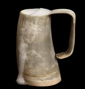 Tasse en corne de couleur naturelle faite à la main Tasse en corne de meilleure qualité Tasse à bière et taille et design personnalisés - Product Image 5