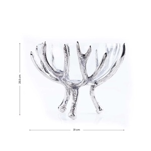 Bol design en aluminium moulé, plaqué argent, fait main, écologique, style moderne, pour servir des aliments, des fruits, du chocolat ou des salades - Product Image 5