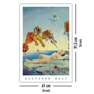 Salvador Dali Modern <b>Poster</b> Dream Caused by a Flight of Bees Black <b>Frame</b> Paper Wall Art - Product Image 4