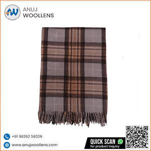 Manta de lana tartán Mackeller de material suave más vendida del fabricante indio - Product Image 4