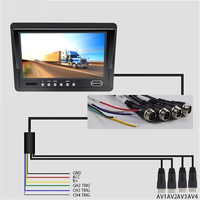 Moniteur DVR mobile AHD 1080P de 7 pouces | Système Quad 4 canaux/6 canaux | Kit de caméra de recul pour camion étanche IP69K | Écran partagé | Enregistrement SD 256 Go