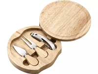 Desain baru set papan charcuterie papan keju bambu bulat peralatan dapur piring keju daging anggur dan gadget baja tahan karat