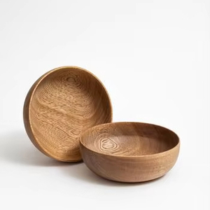 Cuenco de madera de aspecto Vintage para servir con textura rústica diseñado para exhibición de mesa, servicio de vacaciones y utilidad de cocina - Product Image 1