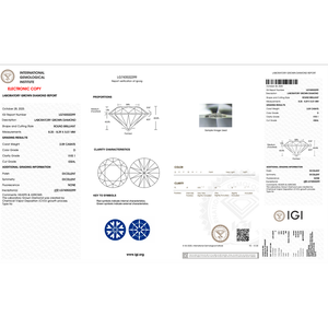 Diamante Cultivado en Laboratorio de 2.09 Quilates, Color D, Claridad VS1, Corte Excelente, Certificado IGI, Ángulo de Pavimento 43.5, Profundidad 60.6%, para Joyería - Product Image 3