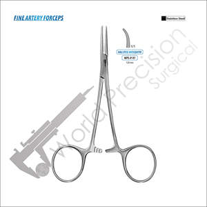 คีมหนีบเลือดสเตนเลสสตีลคุณภาพสูงแบบแมนนวล ปากโค้งแบบหยัก จับได้อย่างแม่นยำ ชุดอุปกรณ์ผ่าตัด - Product Image 4