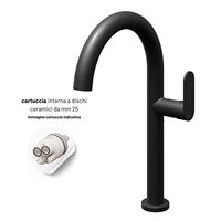 Mitigeur de lavabo M RUBINETTERIA à levier unique, bec haut, en acier inoxydable, cartouche 25 mm, 1.1/4, robinet de vidange monocommande pour bain et douche