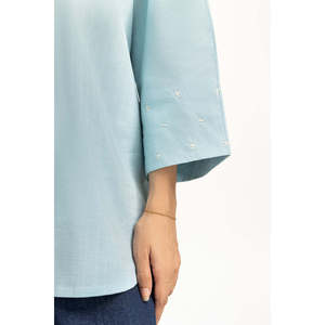 เสื้อเชิ้ตลำลองผ้าป๊อปลินเรียบง่าย รุ่น WM-CS-SS25-503 ทรงปกติ - Product Image 1