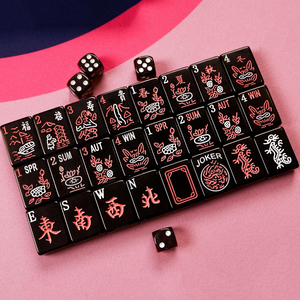Factory Direct Wholesale Custom Professional Production of High Quality Gift <b>Mahjong</b> Tiles Luxury Black <b>Mahjong</b> <b>Set</b> - Product Image 1