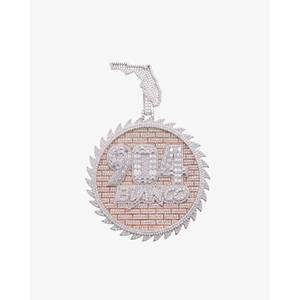 Pendentif circulaire personnalisé en or 14 carats avec moissanite, pendentifs et breloques uniques - Product Image 4