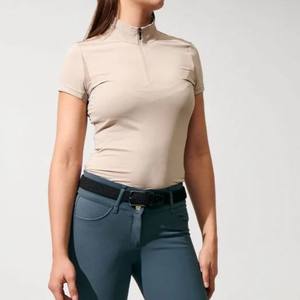Nouveau design chemise équestre 4 voies extensible coupe flexible vêtements personnalisés en vrac vente en gros d'équitation couche de base chemises hautes - Product Image 4