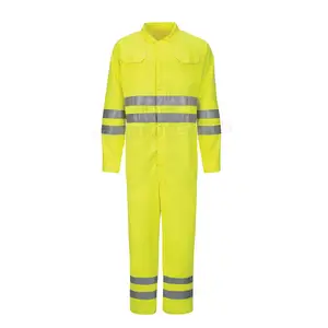 Kustom Coverall untuk Pria Wanita Reflektif Keselamatan Jalan Workwear Coverall Label Pribadi Grosir Bernapas Kerja Coverall