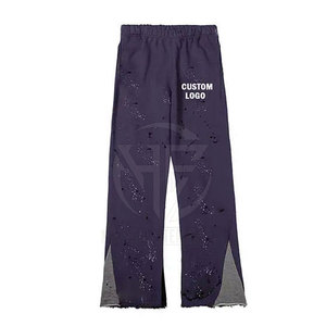 Lightweight Fashion <b>Trousers</b> Soft Fabric <b>Elastic</b> <b>Waistband</b> Loose Leg Finish Easy Movement Everyday Men Flared Sweat Pant - Product Image 4