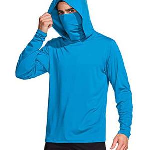 Camiseta personalizada con logotipo de sublimación y protección solar anti-uv, ropa de pesca, camisas de pesca de manga larga de poliéster de secado rápido con capucha - Product Image 4