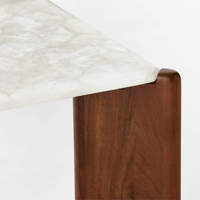 Table basse en marbre et noyer Table basse en bois massif