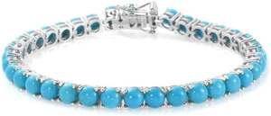 Pulsera de Mujer con Turquesa Natural, Piedra Natal de Diciembre, Joyería Hecha a Mano para Boda o Navidad, Pulsera de Plata de Ley 925 - Product Image 2