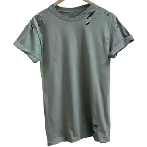 Vente en gros OEM sur mesure KATBROS INDUSTRY T-shirt décontracté en toile vieillie pour homme - Respirant, couleur unie, haute qualité - Product Image 6