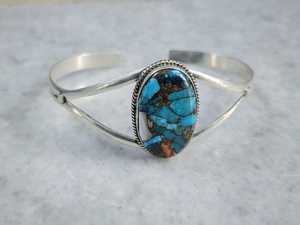 Brazalete de Plata de Ley 925 hecho a mano con Turquesa ostra, regalo perfecto para dama de honor para mujer, brazalete fino hecho a mano Natural - Product Image 3