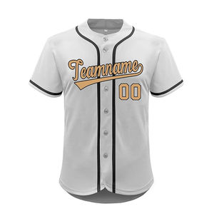 Camiseta de béisbol personalizada OEM, tira de sublimación de algodón, uniforme de béisbol con logotipo bordado - Product Image 3