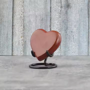 Urne funéraire élégante souvenir 2025 émail marron imprimé graver à la main coeur métal souvenir coeur support à prix abordable - Product Image 5