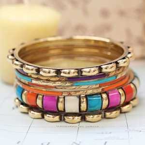Diseñador hecho a mano moda brazaletes vidrio con brazalete de metal conjunto venta directa de fábrica joyería y accesorios - Product Image 1