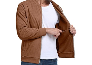 Chaqueta Varsity de Punto Impermeable para Hombre, Diseño y Color Personalizados, Estilo Urbano con Estampado 3D en Felpa, para Invierno - Product Image 4