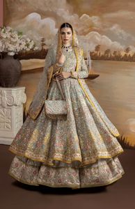 NUEVO DISEÑADOR HERMOSO VESTIDO DE NOVIA ANARKALI,LEHENGA & DUPATTA CON CUENTAS DE CRISTAL EMBELLEZADO, TRABAJO DABKA PARA BODA = 2025 - Product Image 2
