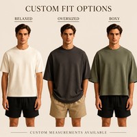 T-shirt Homme Coupe Ample à Motif Personnalisé en Coton Épais Col Rond Manches Courtes Imprimé Décontracté Streetwear Détection par Aiguille