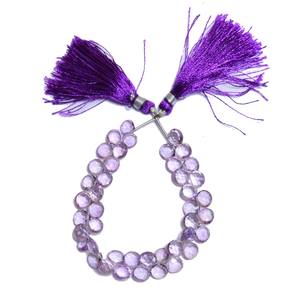 Perles de pierres précieuses en améthyste rose douce AAA+ de 7 mm à 8 mm, forme de cœur, facettées, améthyste naturelle, pierres semi-précieuses pour bijoux - Product Image 2