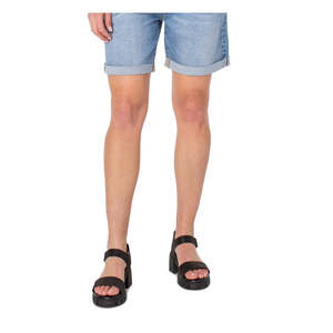 Shorts in denim blu da donna, taglie forti, con orlo a pieghe, vestibilità skinny, stile casual, sexy, stampati, lavati, per l'estate, taglia 33 - Product Image 3