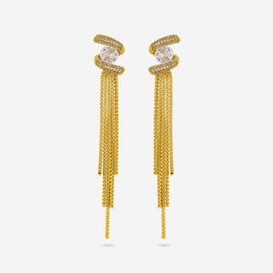Floral Tassel Drop Earrings for Party Made of Zinc Alloy 192680 - Product Image 3