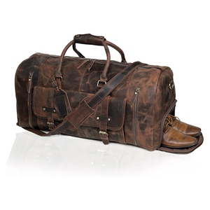 Men's Vintage Genuine <b>Leather</b> Large Capacity Duffel <b>Bag</b> for Travel Gym Weekend & Overnight Use - Product Image 3