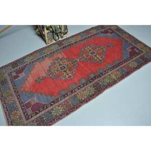 Alfombra de área grande turca Vintage diseño clásico de retazos rojo azul 9x12 material de lana rectangular respaldo de látex Tabriz para pasillo - Product Image 2