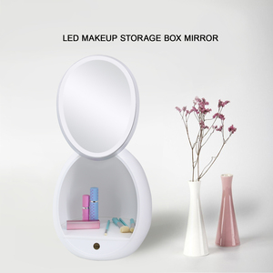 Miroir de courtoisie éclairé par LED rechargeable avec rangement-Miroir de maquillage intégré <span class=keywords><strong>pour</strong></span> <span class=keywords><strong>coiffeuse</strong></span>, miroir cosmétique éclairé - Product Image 2