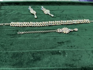 Exclusivo estilo Bollywood plata Mett antiguo Mina collar conjunto - Product Image 4