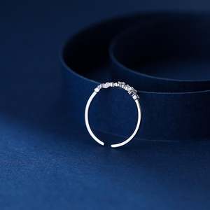 Bague ouverte Jeulia Starry Sky Star en argent sterling - Bague réglable plaquée rhodium avec pierres précieuses - Product Image 4