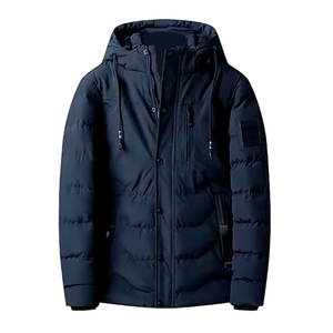 Chaquetas acolchadas de invierno con cuello levantado de servicio OEM para hombre, chaquetas acolchadas de hombre con logotipo personalizado OEM, ropa de calle al por mayor - Product Image 3