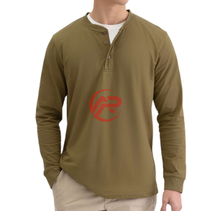 Camisa de algodón de manga larga para hombre de último diseño 2025 EW de secado rápido y transpirable con diseño de patrón sólido - Product Image 2