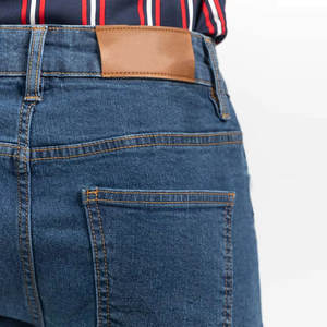 Nueva llegada de los hombres de Hip Hop de algodón Denim Jeans Pantalones de peso pesado recto de pierna ancha técnica de lavado transpirable para la primavera - Product Image 4