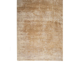 Alfombra Rectangular de Lana y Seda Entropy Ivory, Tejida a Mano, Color Sólido, para Hogar y Auto, Modelos Puzzle y Pasillo-Esh-1522 - Product Image 4