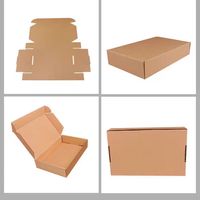 Boîte d'expédition personnalisée en carton ondulé noir pour vêtements, forme avion, impression quadricolore, gaufrage, pelliculage mat, réutilisable