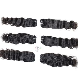 Vendeur de cheveux vietnamiens non traités à cuticules vierges brutes 100% alignées Couleur naturelle Extensions de cheveux humains ondulés noirs - Product Image 3