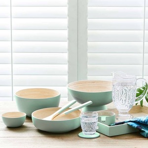 Articles populaires Bol de service en bambou de belle conception Ensembles d'ustensiles de cuisine Bols en bambou filés Vente en gros fabriqués au Vietnam - Product Image 3