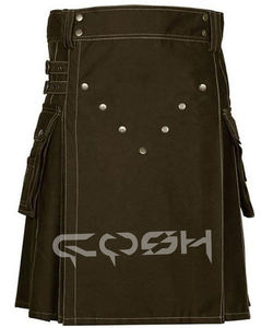 Victory Utility Kilt Mens Scottish Chocolate Brown Deluxe Utility Fashion Kilt para eventos casuales con bolsillo lateral, proveedor de Kilt - Product Image 2