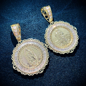 Hip Hop Baguette Jésus Médaillon Pendentif Glacé En Or Massif 10kt Baguette Cut Lab Grown vvs Diamonds - Product Image 4