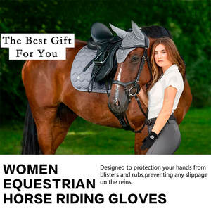 Guantes ecuestres profesionales para montar a caballo Guantes de montar a caballo personalizados Cuero sintético para unisex - Product Image 4