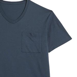 Camiseta Personalizada con Cuello en V de Algodón y Poliéster para Hombre, Camiseta Sólida Transpirable y Económica para Hombre - Product Image 3